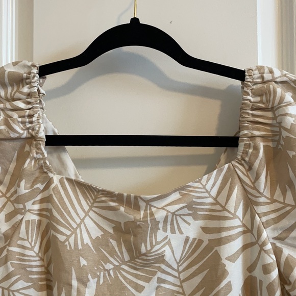 Loft nude tropical print floral linen dress - Picture 5 of 11